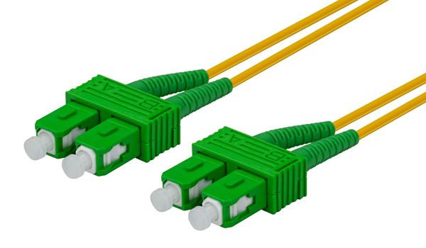 DYNAMIX 3M 9u SC APC/SC APC Duplex Single Mode G657A1 Bend Insensitive Fibre Lead. Yellow LSZH Jacket