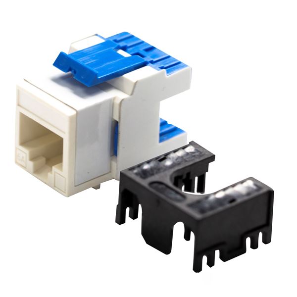 DYNAMIX Cat6A 180 Unshielded Keystone Jack, Dual  IDC. Colour White