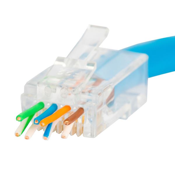 DYNAMIX Cat6/6A UTP push through plug, 3 prong,50 u" 20pc pack. For solid & stranded cable, Max conductor size : 1.15mm.