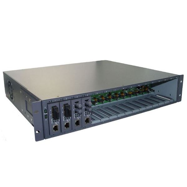 CTS 16 Slot Universal Media Converter Rack, 19'' rack mountable. Incorporating slot for optional Internal Redundant Power Supply.