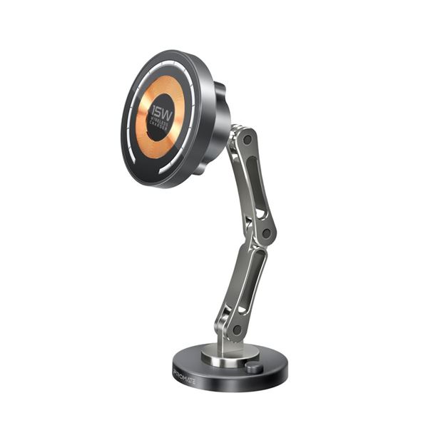 PROMATE SecureGrip 360 Cradleless 15W Qi Magnetic Wireless in-Car Phone Charger & Holder. Designed for Dashboard & Windshield. Height Adjustable. Ultra Slim.