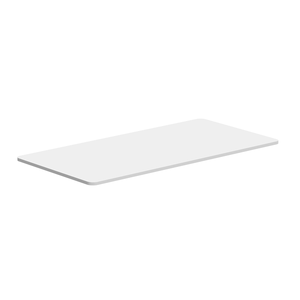 BRATECK 1400x700mm One-Piece Table Top for M06-23DE-AI Sit-Stand Desk. Curved-edge, EcoFriendly Particle Board, 18mm Thich. White Colour