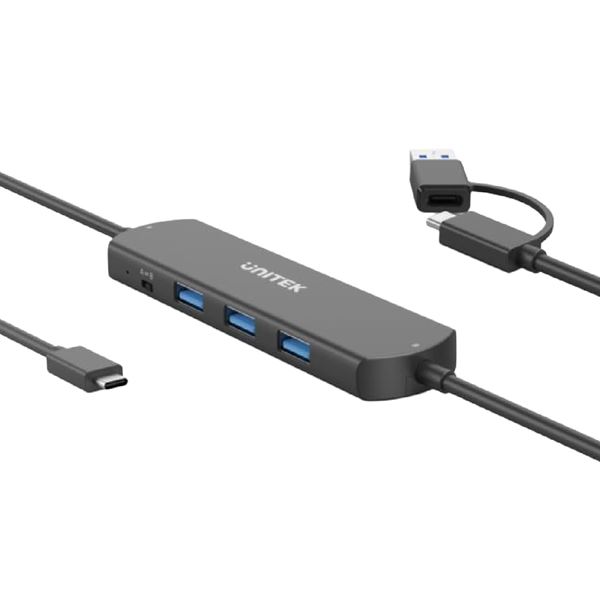 UNITEK USB 10Gbps KVM Hub. Data Intercopy. Share 3 USB-A Ports for Enhanced Connectivity. 3x USB-A 10Gbps Ports. 80cm Cable.
