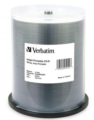 Verbatim CD-R media is tested and certified by leading 52X drive manufacturers. These high-grade discs deliver reliable recording even at blazing drive speeds, completing a full 700MB/80min recording in less than 2 minutes.