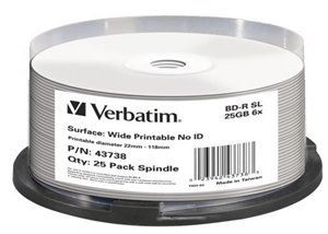 Verbatim offers Blu-ray single-layer media that can store up to 25GB of HD content or data files. Using blue-violet laser technology, these Blu-ray discs can handle up to 1080p resolution and multiple audio formats &ndash; perfect for HD video and surround sound. Super high-speed, some newer drives support Verbatim&rsquo;s 6x media as 8x, 10x or even 12x.