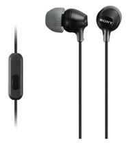 Enjoy high-resolution treble and midrange with powerful bass produced from Sony MDR-EX15AP's 400 kJ/m3 high power neodymium magnets. Comes with cord slider to prevent cord from tangling, as well as in-line microphone and remote for hands free calls and music.</br></br>400 kJ/m3 high power neodymium magnets produce high-resolution treble and midrange with powerful bass </br>Hybrid silicone rubber earbuds (S, M, L) supplied for secure fitting and long-term wearing comfort </br>Y-type cord with cord slider to prevent cord tangling </br>Cord adjuster supplied </br>Customize smartphone controls for Android devices with Sony&acirc;&euro;&trade;s easy-to-use Smart Key app </br></br>Black