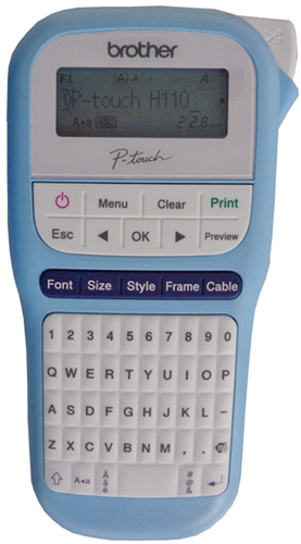 PTH110 &#124; P-Touch Durable Label Maker</br>Functions 	Supporting up to 12mm TZ tape</br>Print Speed 	20mm / sec</br>Tape Cutter 	Manual</br>Tape Type 	TZ laminated & non-laminated</br>Tape Widths (mm) 	3.5, 6, 9, 12</br>Separate adaptor is AD5000ES (BAD5000)