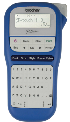 PTH110 | P-Touch Durable Label Maker</br>Functions 	Supporting up to 12mm TZ tape</br>Print Speed 	20mm / sec</br>Tape Cutter 	Manual</br>Tape Type 	TZ laminated & non-laminated</br>Tape Widths (mm) 	3.5, 6, 9, 12</br>Separate adaptor is AD5000ES (BAD5000)