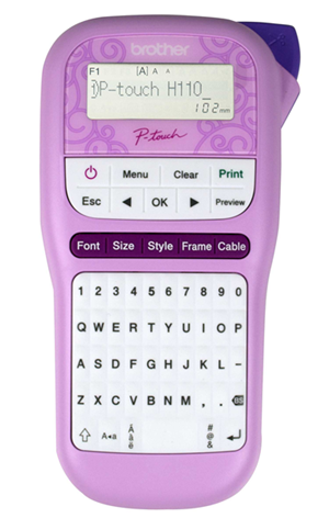 PTH110 | P-Touch Durable Label Maker</br>Functions 	Supporting up to 12mm TZ tape</br>Print Speed 	20mm / sec</br>Tape Cutter 	Manual</br>Tape Type 	TZ laminated & non-laminated</br>Tape Widths (mm) 	3.5, 6, 9, 12</br>Separate adaptor is AD5000ES (BAD5000)