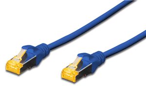 Shielded CAT6A  patch cable with kink protection and strain relief, RJ-45 Connecter, AWG 26/7,  Cat6A supports speeds up to 10 Gigabit Ethernet with distance up to 100 meters</br>(transfer rate 10,000 Mb/s)(transmission rate 500 MHz), Blue