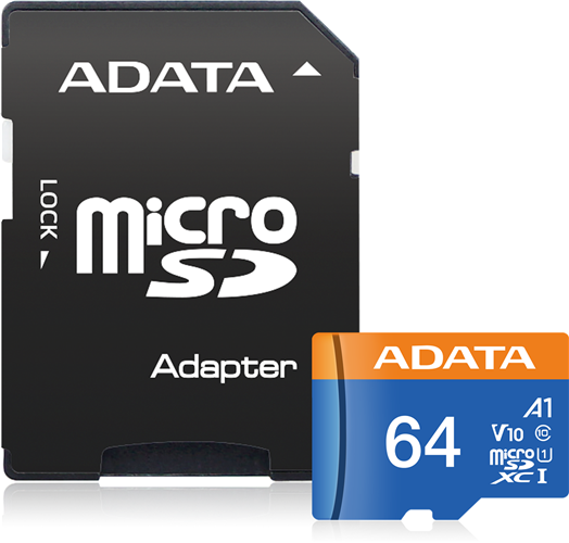 64GB, R/W performance up to 100MB / 25MB per sec, UHS Speed: Class 1, Speed Class: Class 10, Video Speed Class: V10, Includes Micro SD to SD card adapter, A1 standard for quicker and smoother execution of Android APPs