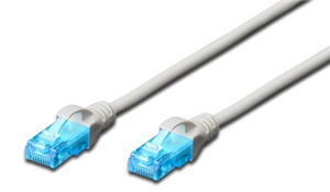 Unshielded CAT 5e patch cable with kink protection and strain relief Connection 1:1 4x 2 AWG 26/7 Twisted pair  CAT 5e certified