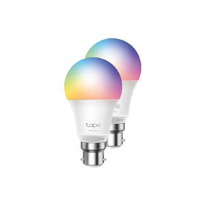 2-Pack Smart Wi-Fi A19 LED Bulb, 16 Million Colors, Dimmable, Tunable White (2500-9000K), No Hub Required, 60W Equivalent,2.4GHz, 802.11b/g/n, local Wi-Fi control or remote control through TP-LINK Tapo Cloud, B22 Bayonet
