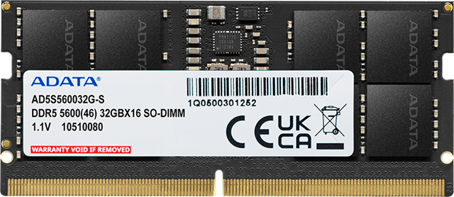 32 GB DDR5-5600 2048x8, 262-pin SoDIMM, CAS Latencies: 46-45-45, VDD 1.1V, 0&deg;C - 85&deg;C, Limited Lifetime Warranty</br></br>