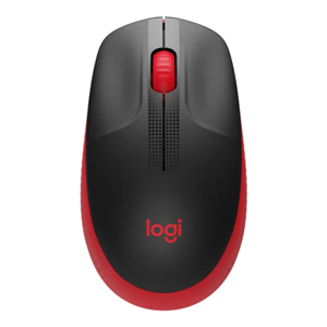 Logitech M190 is a large-size wireless mouse with a comfortable contoured design that follows the natural curve of medium to large hands. Battery life: 18 month.