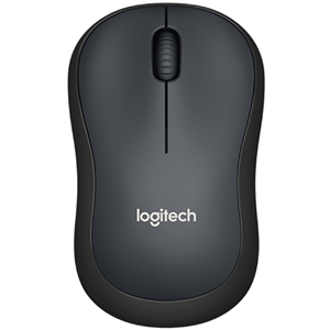 Wireless Charcoal Optical Mouse, Nano Wireless Receiver, Quiet Click Sound, 3 Buttons, 1x AA Battery (Included), Up to 18 month battery life