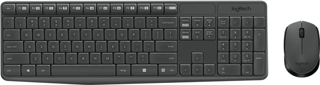 Wireless Desktop Kit, Nano USB Receiver, Full Size Keyboard, Mouse: 1x AA Battery (Included), Keyboard: 2x AAA Batteries (Included), Up to 12 month mouse battery life, up to 36 month keyboard battery life, Spill Resistant