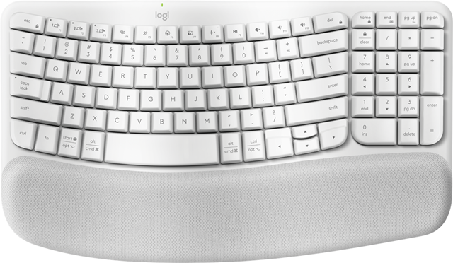 For workdays that go easy on you, Feel the Wave. Wave Keys wireless ergonomic keyboard is shaped to feel instantly familiar and keep you typing all day in a natural position.A cushioned palm rest with memory foam gives your wrists more support throughout the day. Up to 3 Years Battery Life. Bluetooth or Logi Bolt Reciever connectivity.