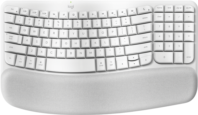 Wave Keys for Mac wireless ergonomic keyboard is shaped for all-day comfort, with a wavy keyframe design for easy, natural typing. The cushioned palm rest with memory foam, provides 57% more wrist support. Pair with Lift for Mac for the full comfy experience.