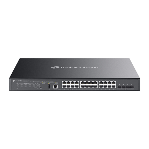 &bull;	8&times; Gigabit 802.3af/at/bt PoE++ ports (Max 90W per port)</br>&bull;	16&times; Gigabit 802.3af/at PoE+ ports (Max 30W per port)</br>&bull;	4&times; 10 Gbps SFP+ slots</br>&bull;	Up to 500W total PoE budget*</br>&bull;	Fast PoE and Perpetual PoE</br>&bull;	Physical stacking up to 4 units for built-in redundancy and performance</br>&bull;	L3 features: RIP, OSPF, Static Routing, and DHCP Server/Relay</br>&bull;	Security strategies: ACL, Port Security, DoS Defend, 802.1X</br>&bull;	ERPS supports rapid protection and recovery in a ring topology</br>&bull;	Centralized cloud management via the Omada SDN controller</br>&bull;	Standalone management via web, CLI, SNMP, and RMON</br>