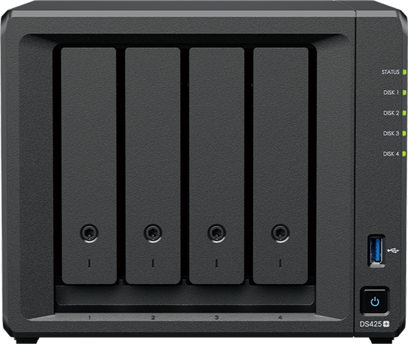 2-Bay NAS, Intel J4125 CPU, 2GB RAM (expandable to 6GB), 4x 3.5" SATA, 2x NVMe, 1x 2.5GbE</br>RAM upgrades SYN988</br>Expansion Unit DX525 via USB-C</br>3.5" Plus Series HDD Options:</br>HAT3300-4T</br>HAT3300-6T</br>HAT3310-8T</br>HAT3310-12T</br>HAT3310-16T