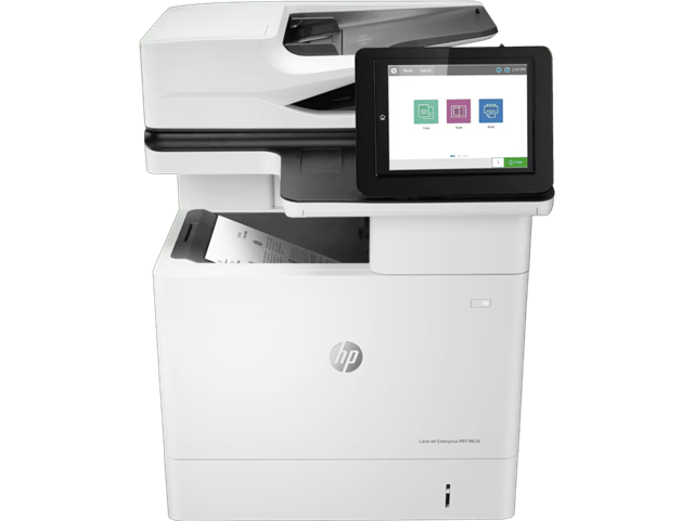 HP LaserJet Enterprise M634dn Multifunction Black and white Printer, Ethernet Only; Copier, Scanner. Print technology: Laser, Printing: Mono printing, Maximum resolution: 1200 x 1200 DPI. Copying: Colour copying, Maximum copy resolution: 600 x 600 DPI. Scanning: Colour scanning, Optical scanning resolution: 600 x 600 DPI. Duplex functions: Print, Copy, Scan. Maximum ISO A-series paper size: A4. Product colour: White</br>    Business Laser Mono printing</br>    1200 x 1200 DPI</br>    Printing colours: Black</br>    A4 52 ppm</br>    Colour copying Colour scanning</br>    Apple AirPrint, Google Cloud Print, HP ePrint, Mopria Print Service</br>    USB port Ethernet LAN</br>    Internal memory: 2048 MB Built-in processor 1200 MHz</br>    33,2 kg