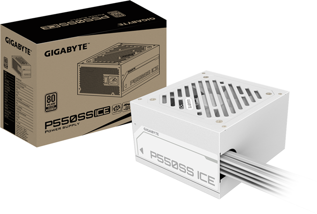 P550SS ICE 230V Efficiency 88% at 20% load, 91% at 50% load, 88% at 100% load, Silver, Brown box