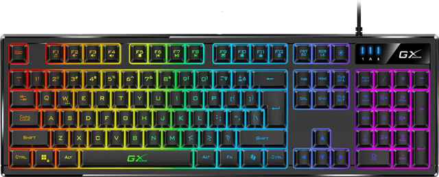 Experience precision and style with the Scorpion K7, a feature-packed gaming keyboard designed for serious gamers. It offers programmable macro keys for custom commands and 19 anti-ghosting keys to ensure flawless input during intense gameplay. The keyboard boasts RGB illuminated keys with seven vibrant colours and ten dynamic lighting modes, allowing you to personalise your setup. With a built-in 16KB memory, your software settings are saved for convenience. Its spill-resistant design adds durability, making it ideal for long gaming sessions.