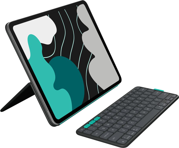 Compact, stowable wireless keyboard: pull it out, place it</br>anywhere, and snap it back onto your iPad case magnetically</br>for easy storage</br>Front and back protection: This iPad case with keyboard</br>shields your iPad Pro and iPad Air from everyday bumps and</br>scratches for all-around durability</br>Landscape and portrait modes: position your iPad either way</br>and use it for various tasks</br>Pair multiple devices: Bluetooth pairing for iPhone and more;</br>multitask across three devices with one keyboard; switch with</br>a press of a button</br>Adjustable viewing angles: find the right angle for viewing or</br>typing, while keeping a small footprint for more comfort</br>2- year battery life: replaceable coin cell batteries (CR2016</br>battery x4 included with Bluetooth keyboard)</br>Full shortcuts: all your familiar iOS shortcut keys in a compact</br>and complete iPadOS layout