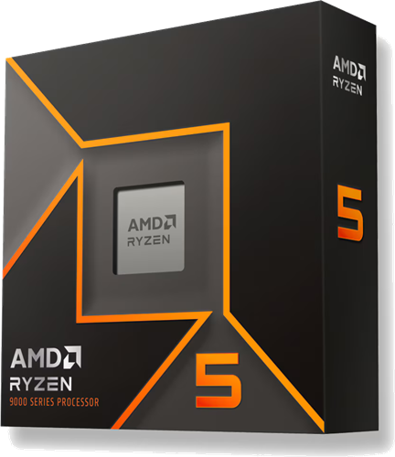 Ryzen 5 9600X with Radeon graphics, 6 Core/12 Thread, up to 5.4GHz, 32MB cache, 65W TDP, Does not include fan.