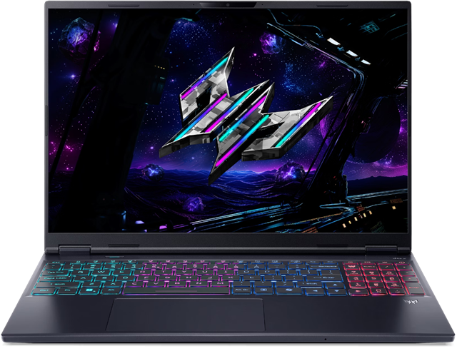 Intel Core Ultra 9 275HX 24 core (8p/16e) 24 thread, 16" WQXGA Slim OLED HDR 500, 1x32 GB DDR5 6400MHz, 1024GB PCIe NVMe SED SSD, NVIDIA GeForce RTX 5070 Ti 12GB RAM, Killer Wireless Wi-Fi 6E 1675i, 4 Zone RGB keyboard, FHD IR camera, 2.3kg, Windows 11 Home