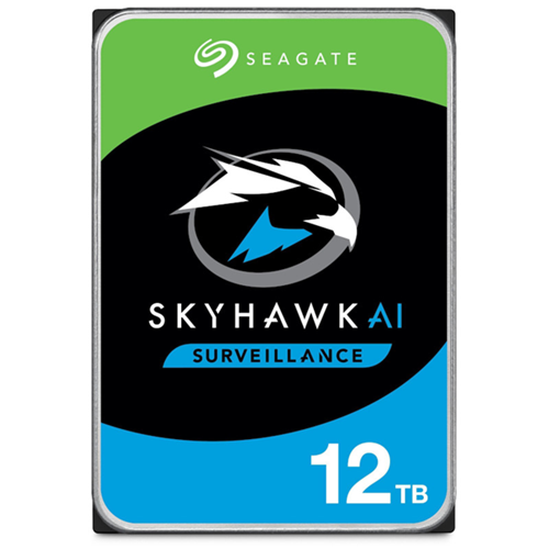 Seagate SkyHawk AI ST12000VE003 12 TB Hard Drive - 3.5" Internal - SATA (SATA/600) - Conventional Magnetic Recording (CMR) Method - Network Video Recorder Device Supported
