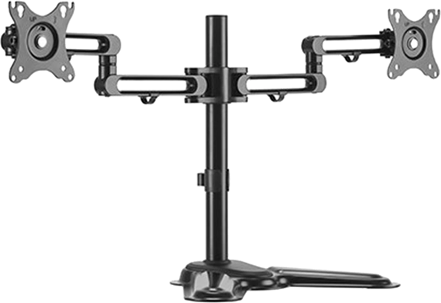 The LDT30-T024 combines value and versatility into a single product solution. The aluminium arm creates a stylish and elegant look adding to any home or office d&eacute;cor. The flexible arm joint and rotating/tilting VESA plate allows the user to adjust the height and angle of monitors, offering the absolute best viewing experience. The LDT30 Series is ideal for virtually any application due to its&rsquo; ability to easily rotate between portrait and landscape orientation. Maximize your desktop space while providing the best viewing option for your eyes.</br></br>Features:</br>360&deg; Rotary VESA Plate: for more viewing experience</br>Aluminium Construction: provides a sleek, lighter, and elegant look</br>Built-in Cable Management: for an organized and neat workspace</br>Free-Tilting Design: for multiple monitor viewing angles</br>Keyhole Pattern: allows for easy installation</br>Sturdy steel base</br>Swivelling Arms offers maximum viewing flexibility (makes every seat the best seat)