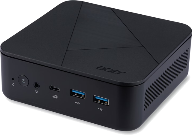 Acer Veriton NUC AI 1502G, Intel Core Ultra 7 256V, 4P+4E cores, 8 threads, base 2.1 GHz up to 4.8 GHz, 12MB Smart Cache, 16GB LPDDR5-8533 (non-upgradeable), 512GB PCIe NVMe M.2 2280 SSD (1 spare M.2), Intel UHD Arc Graphics, 1xDP+1xHDMI+1xType-C, Realtek 2.5GB LAN x2, Wi-Fi 6E, Bluetooth 5.3, Windows 11 Pro 64-bit,  USB Keyboard and Mouse, 3-Year Limited Warranty